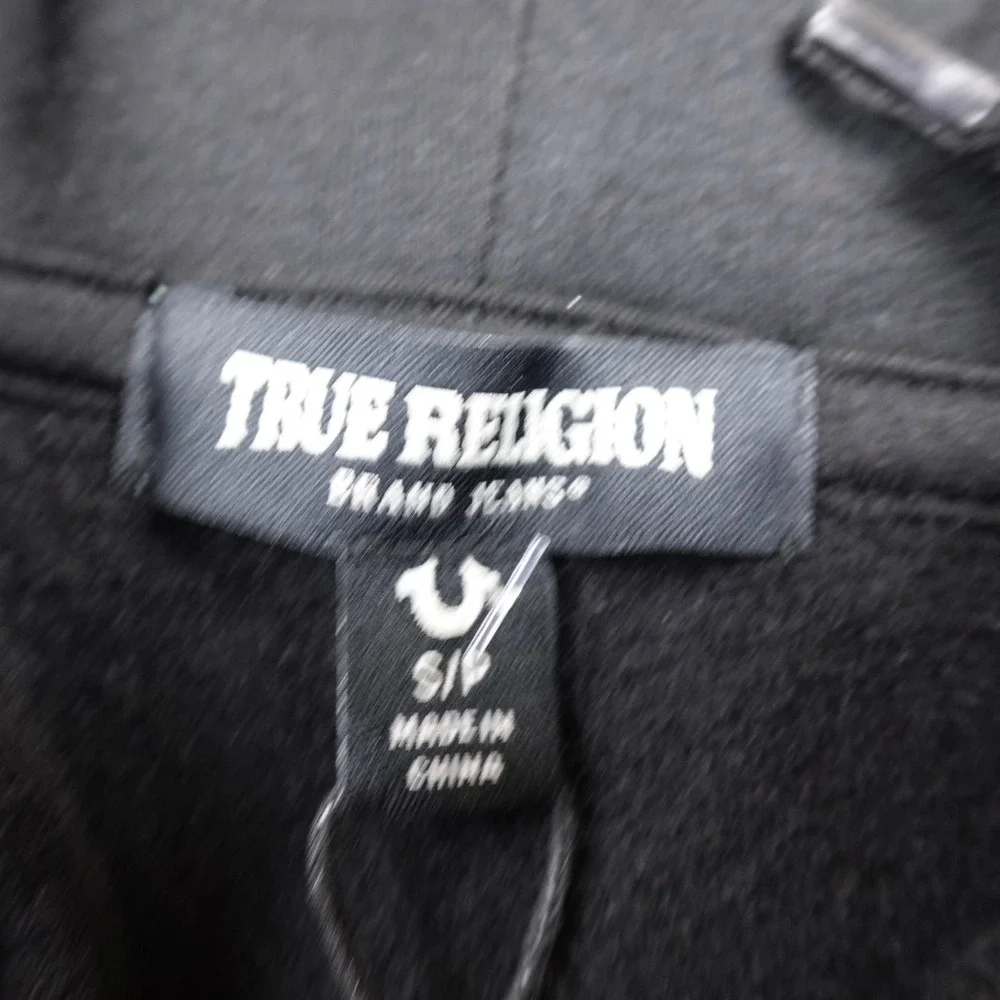 NEW True Religion Hoodie Mens S Black Buddha Full‎ Zip Sweatshirt Jacket Sweater